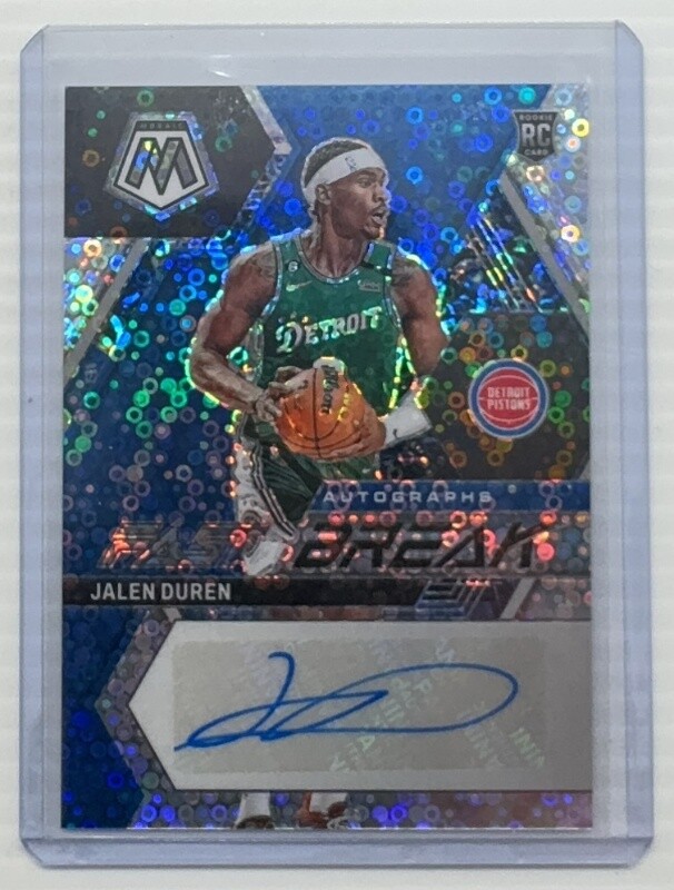 2022-23 Mosaic Jalen Duren Fast Break Prizm Rookie Auto RC #FB-JDN Pistons