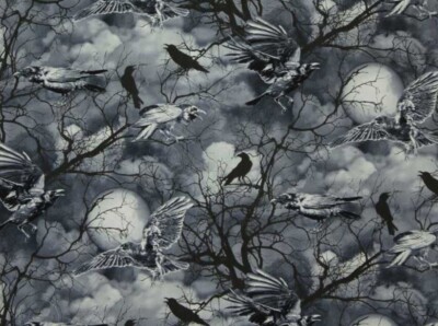 Timeless Treasures Wicked Crows Black Fabric 3 Yards #10