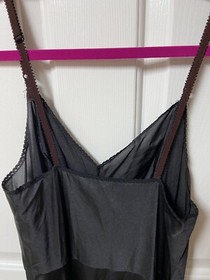 Sears 36 Tall Lingerie Dress Full Slip Black Lace Trim EUC Vintage