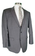 Hugo Boss Grand Central Mens Grey Houndstooth 2 Btn Wool Suit 44L