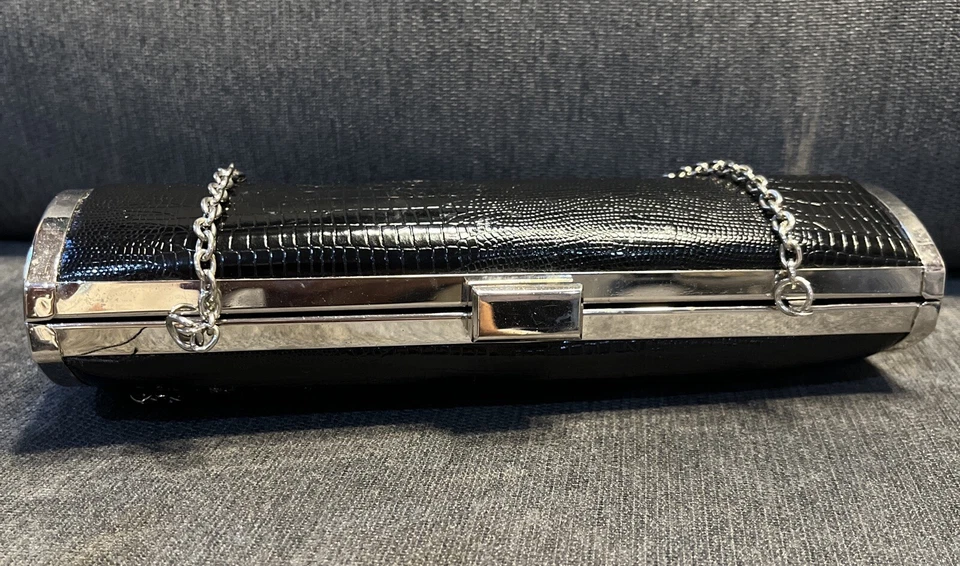 Bolso de Noche Style & Company Grano Lagarto, Negro/Plateado Foto 3 de 4