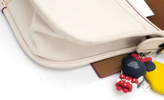 Coach Disney Mickey Mouse Chalk White Saddle Bag w/Minnie Mouse