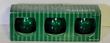 Holiday Votive Holders, Set Of 3, Green, in original packaging.