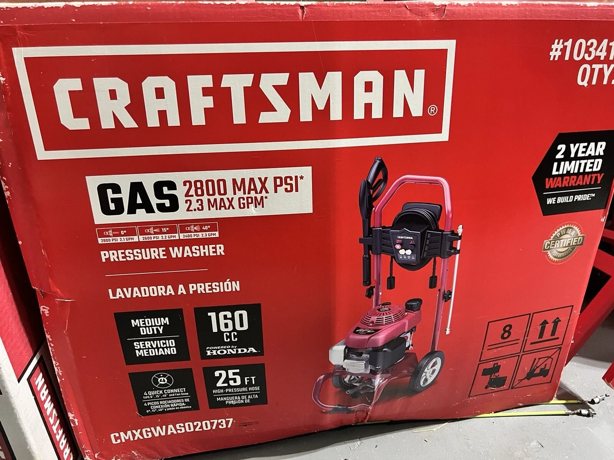 Craftsman 2800 Psi Honda 160cc Pressure Washer