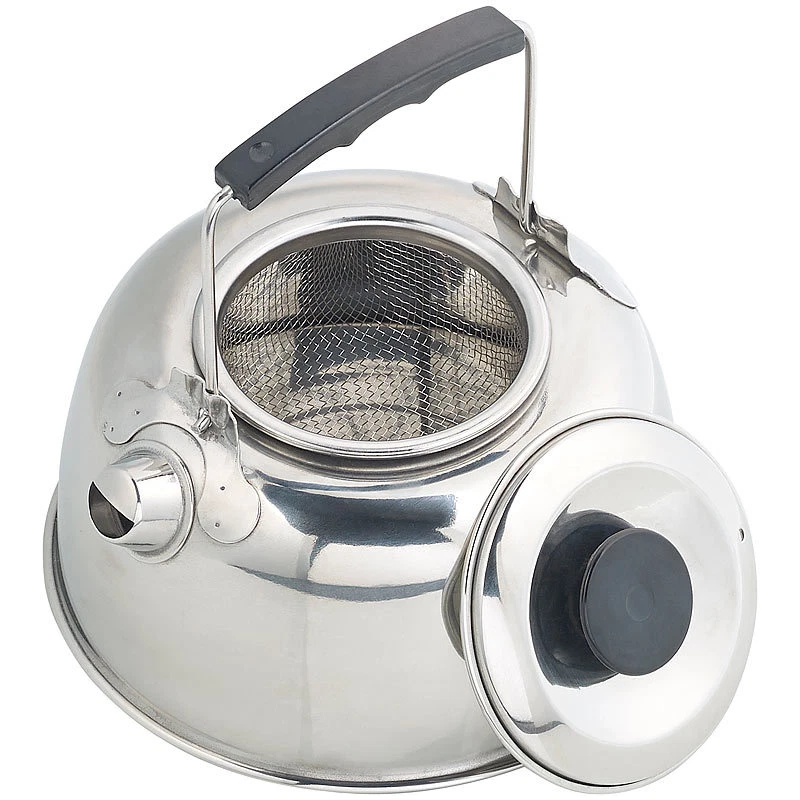 Semptec Camping-Kessel aus Edelstahl mit Tee-Sieb und isoliertem Griff, 0,7 l - Bild 4 von 4