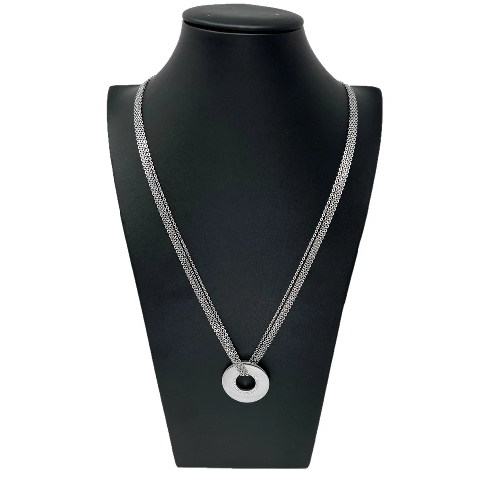 Collana Bracciale Multifilo Acciaio Catenina Donna Brillante Elegante Argento - Immagine 2 di 3