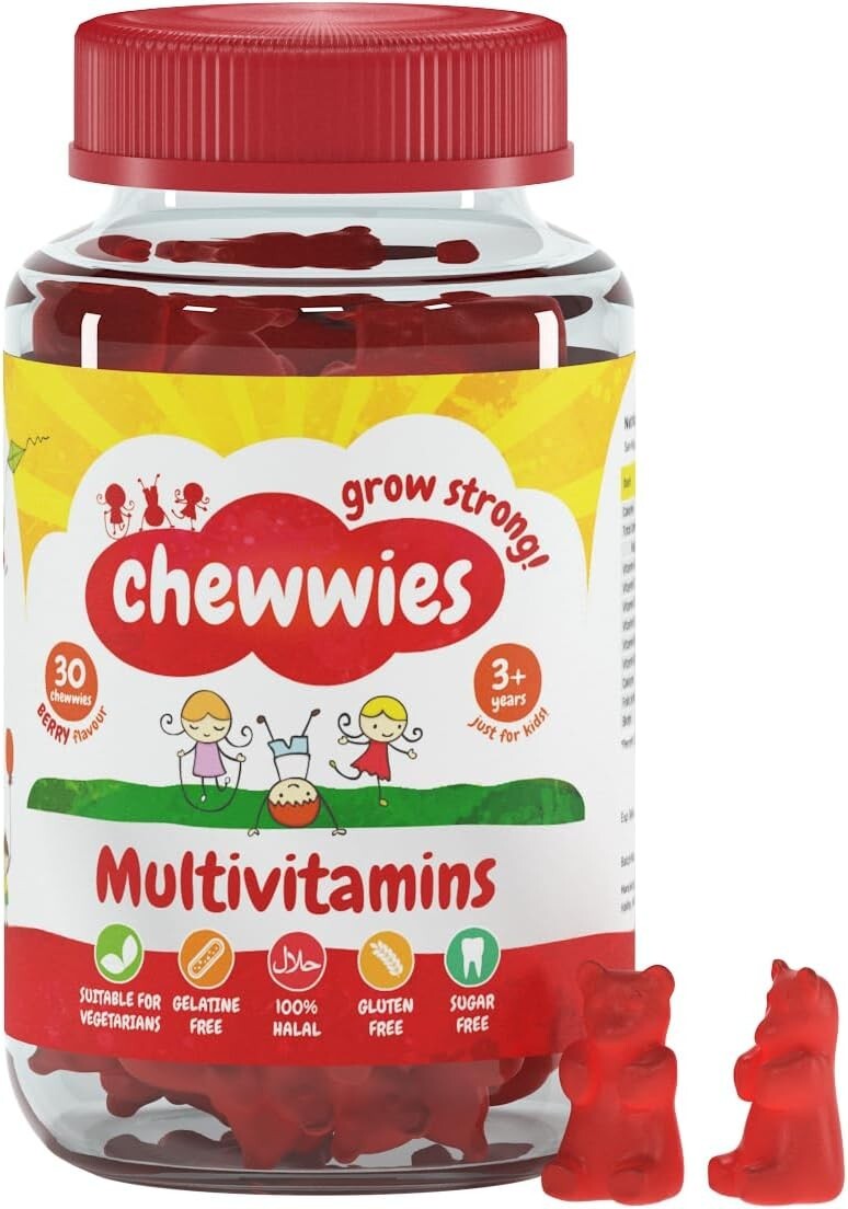 Multivitamins Chewable Gummies Vegetarian Vegan Halal Sugar Free Gluten Free No