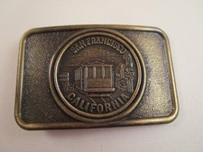 Vintage San Francisco California CA Souvenir Cable Car Metal Belt Buckle