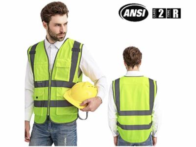 Dib Safety Reflective Vest High Visibility With Pockets And Zipper - Navy, Size L - View #12