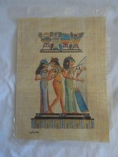 Egyptian Papyrus Paper Handmade Painting Three Musicians 9X13"