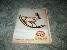 1966 Velveeta Cheese Spread ads 8 x 11" by Kraft  (Lot of 2) Baseball 
