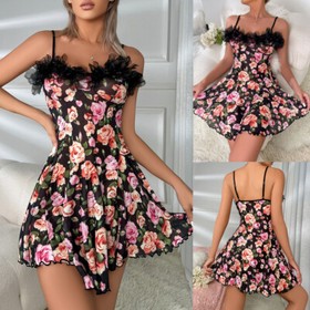 Sexy Women Lingerie Teddy Babydoll Underwear Sleepwear Nightgown Slip Dress Set