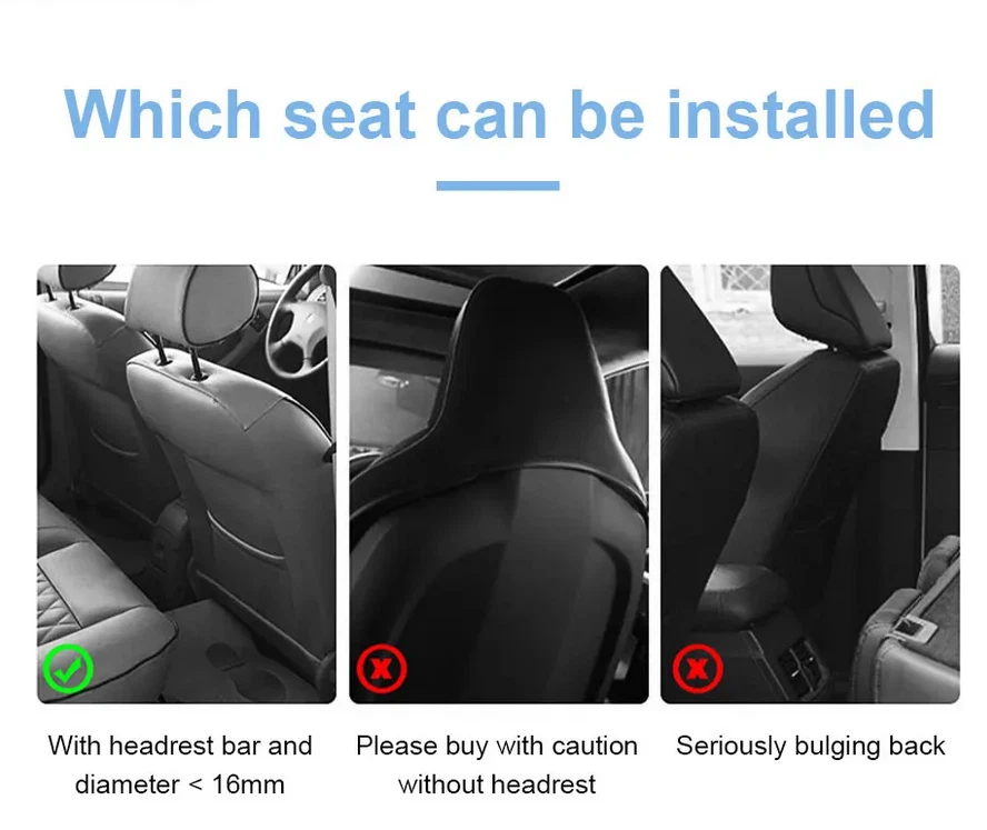 Asiento trasero de coche plegable reposacabezas mesa de extensión soporte para bebidas bandeja estable para aperitivos Foto 4 de 4