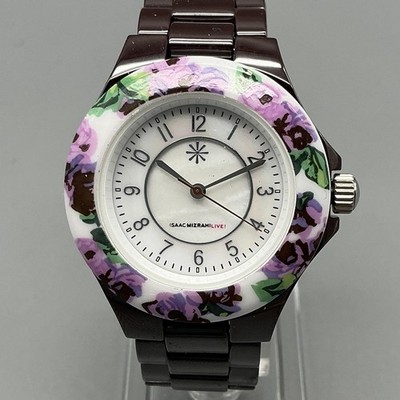 Isaac Mizrahi Live Womens Watch 35mm MOP Floral Brown IMZ54 New