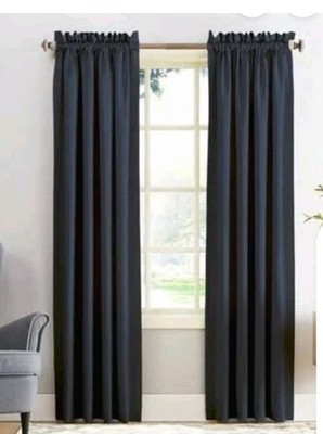 Sun Zero 54×63 Navy Blue Curtain Panel 4-Pack Energy Efficient   Free Ship