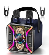 Karaoke Machine with Two Karaoke Microphone Wireless, PA system Black