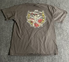Lucky 13 Men s Shirt Large L Skull Gun Gray S...