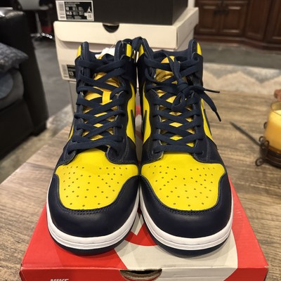 Size 13 - Nike Dunk Hi SP Michigan 2020 Navy Gold Brand New W/ Box DS CZ8149-700