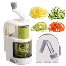 4 In 1 Vegetable Spiralizer Rotating Blade Zucchini Noodle Maker White Kitchen