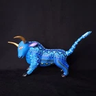 GORGEOUS OAXACAN WOOD CARVING BULL ALEBRIJE. MEXICAN FOLK ART.