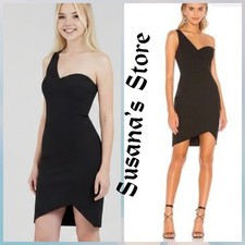 NWT BCBG MAXAZRIA SIZE 2 BLACK ONE SHOULDER SLEEVELESS ASYMMETRIC DRESS $248