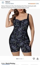 Halcurt Women's Plus Size 3X One Piece Swimsuit Tummy Control Bathing Suit