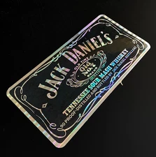 HUGE!!! JACK DANIEL'S WISKEY VINTAGE sticker decal prism prismatic holographic
