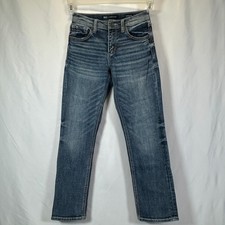 BKE Youth 12R Conner Straight Jeans Dark Wash Adjustable Waist Stretch Kids Blue
