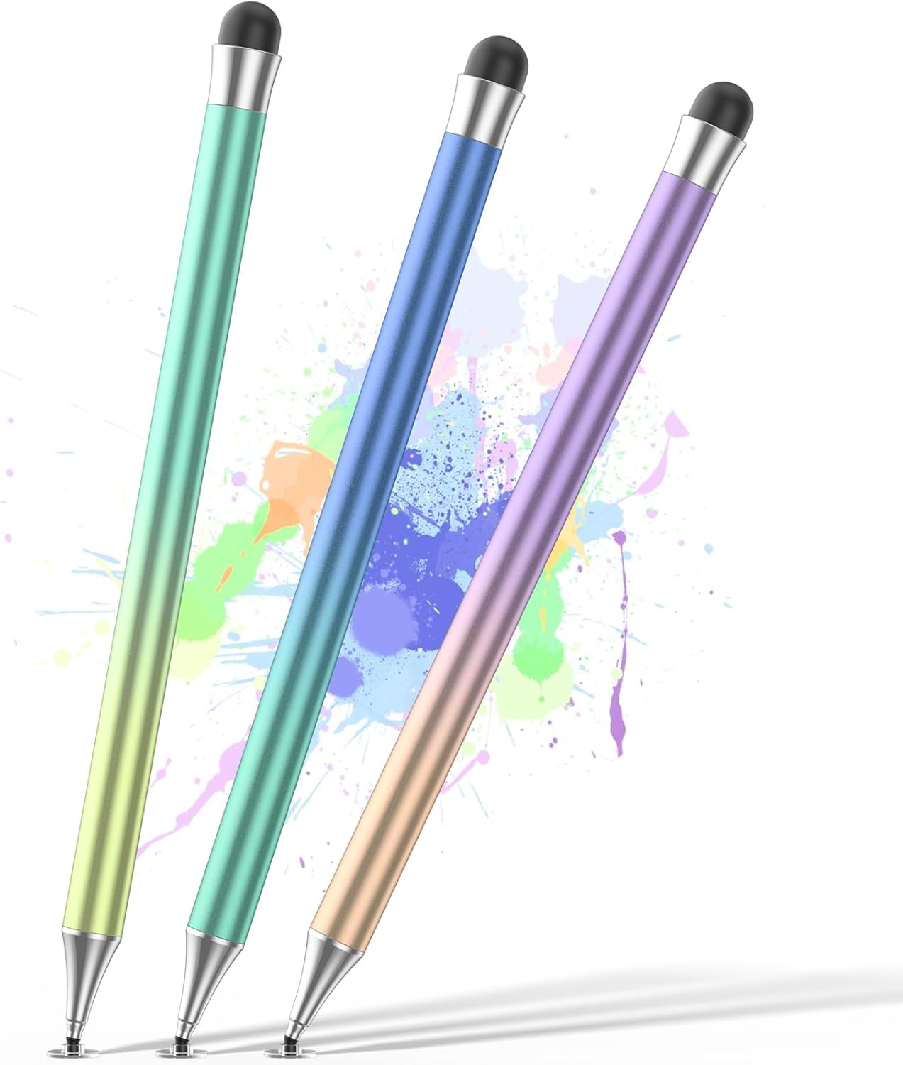 Colorful 3-Pack Round Disk Tip Stylus Pens for Touch Screens-image