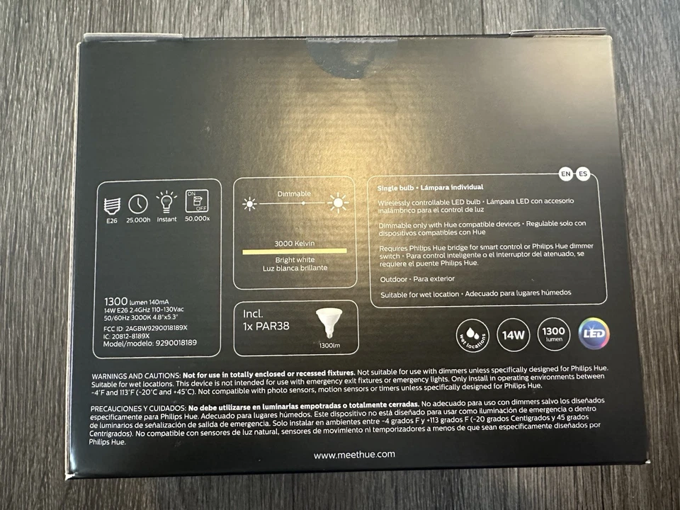 Philips 476812 PAR38 13 Watts Hue Outdoor Bulb - Single - White - Image 3 of 4