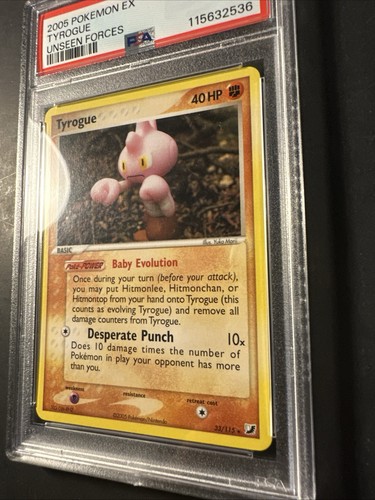 2005 Pokemon Tyrouge EX Unseen Forces 33 /115 Graded PSA 8 NM-8 - Picture 4 of 14