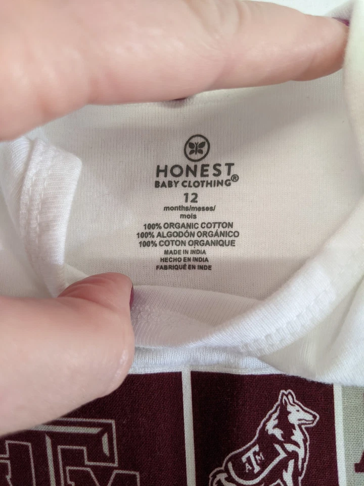 Texas A&M Aggies Unisex Baby White 12 Months Outfit Homemade - Image 2 of 3