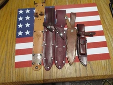FIVE (5) FIXED-BLADE KNIFE BELT SHEATHS, ALL ONE BID