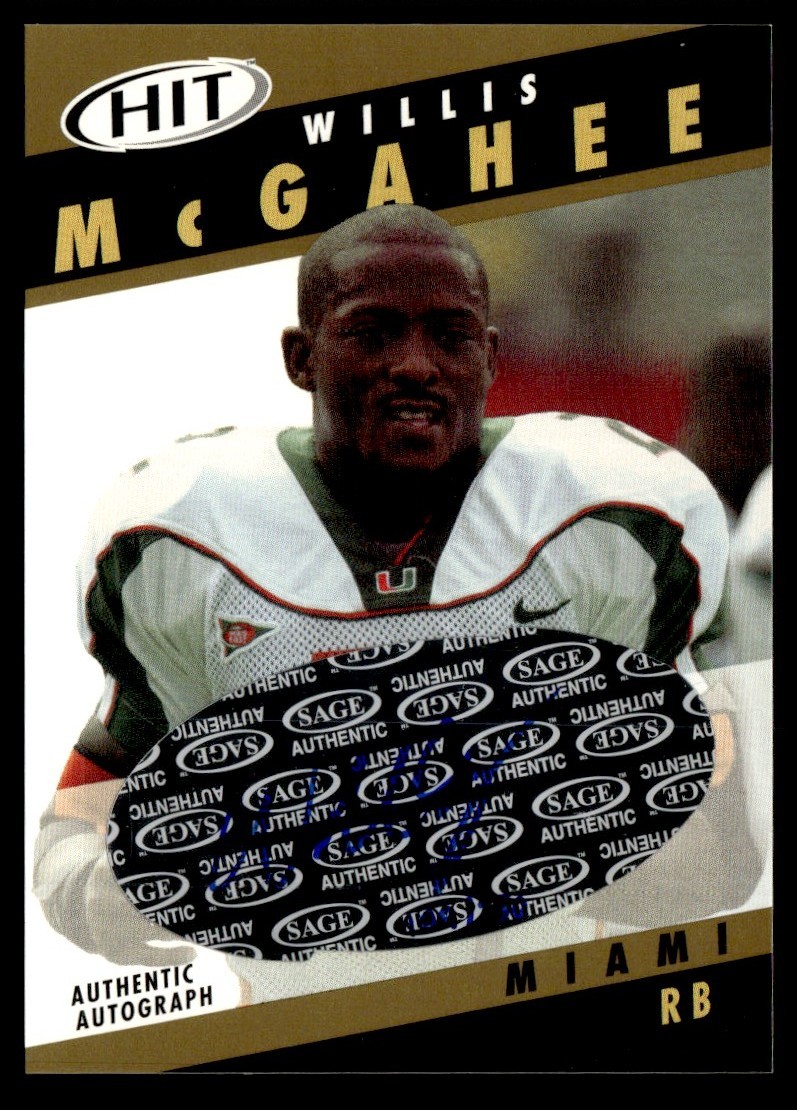 2003 SAGE HIT Bronze Auto Willis McGahee 109/250 #A2