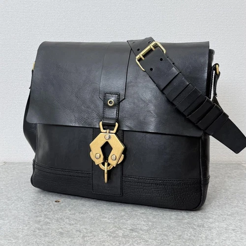 SAINT LAURENT (YSL) Rara borsa a tracolla messenger YVES SAINT LAURENT Jackie raccordi in metallo nera Giappone