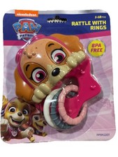 Nickelodeon Paw Patrol SKYE Rattle W/Rings For 1-18 Month BPA Free Toy Fun