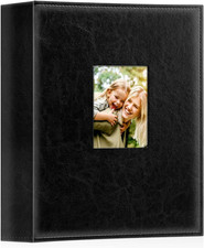 4x6 Photo Album 400 Photos Leather Book Vertical Picture Holder Black