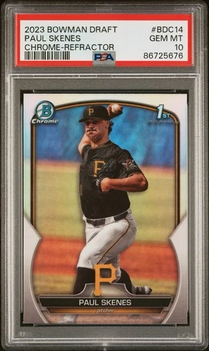 2023 Bowman Chrome Draft Paul Skenes Rookie Refractor PSA 10 Pirates