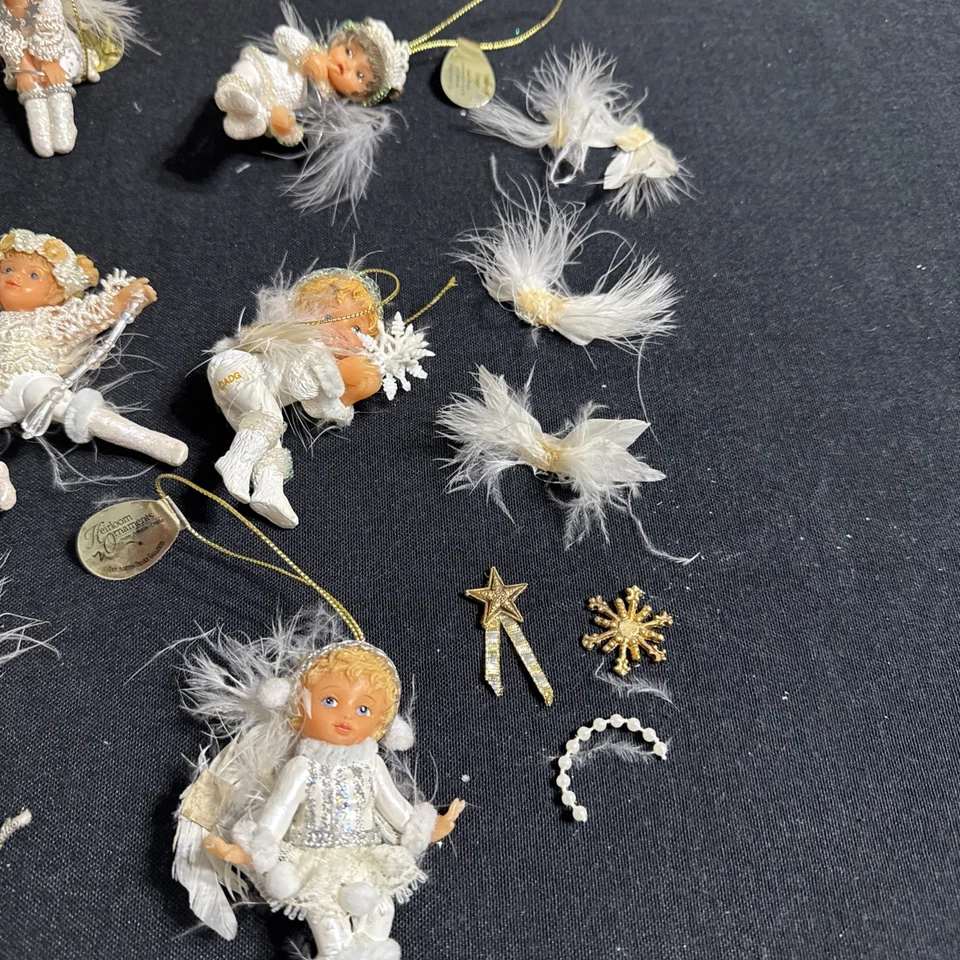 LOTE DE 36 ASHTON DRAKE RELIQUIA ORIGINALES ÁNGELES DE NIEVE ALAS Y CUENTAS DE PLUMAS Foto 4 de 4