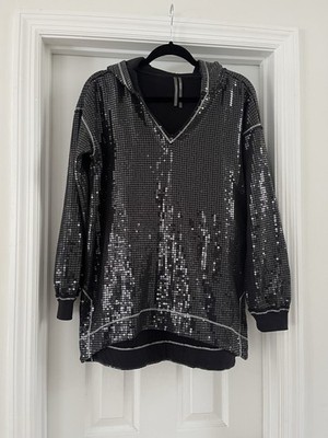anthropology sequined hoodie size S