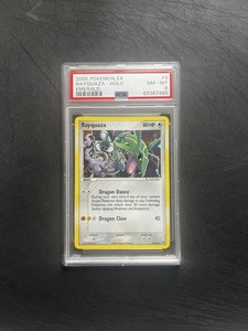 2005 POKEMON EX EMERALD #9 RAYQUAZA-HOLO PSA 8
