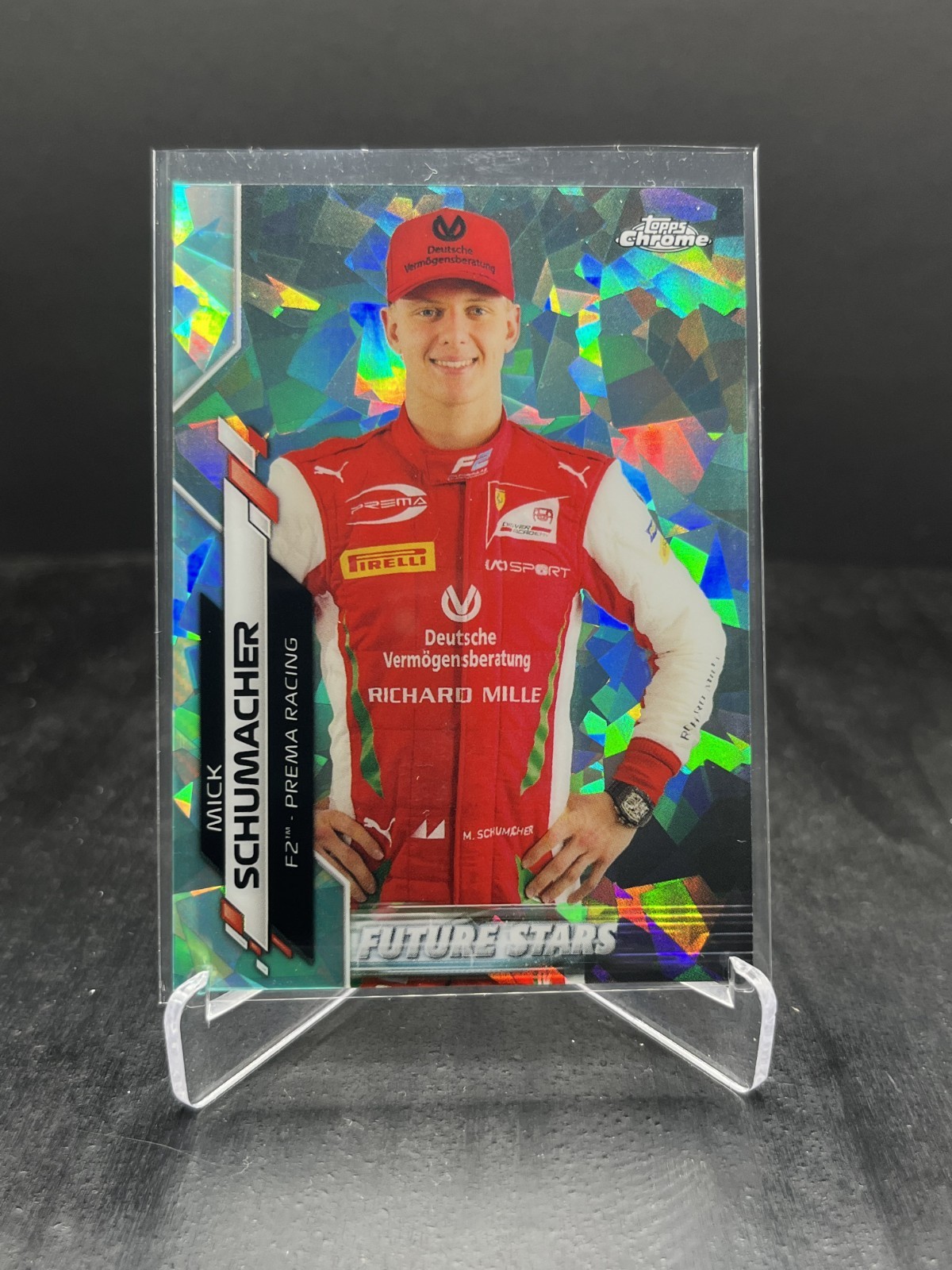 2020 Topps Chrome Sapphire F1 Mick Schumacher Future Stars Aqua 92/99 #53