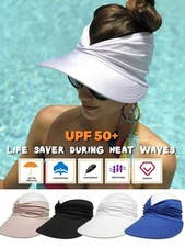 Women Sun Hat Empty Top Wide Brim UV Protection Beach Sports Golf Hiking Cap