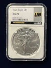 2026 American Silver Eagle $1 NGC MS70 Ultra Breaks – GEM PERFECT #A5