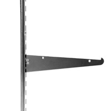 Soporte de estante de metal cromado de 10 pulgadas para ranurado estándar - ranuras de 1/2 pulgada de 1 pulgada