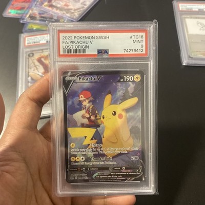 Pikachu V Tg16/Tg30 Swsh11: Lost Origin Trainer Gallery Holo PSA 9