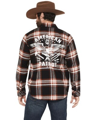 Howitzer Men's Men'S Boot Barn American Patriot Plaid Print Long Sleeve -