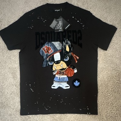 Dsquared2 Men s M Black Logo Graphic Basketball Crew Neck Short Sleeve T-Shirt