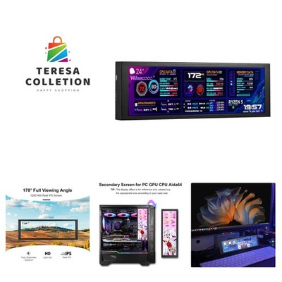 7.84 Inch Mini Monitor HD IPS 1280x400 Secondary Screen Stretched