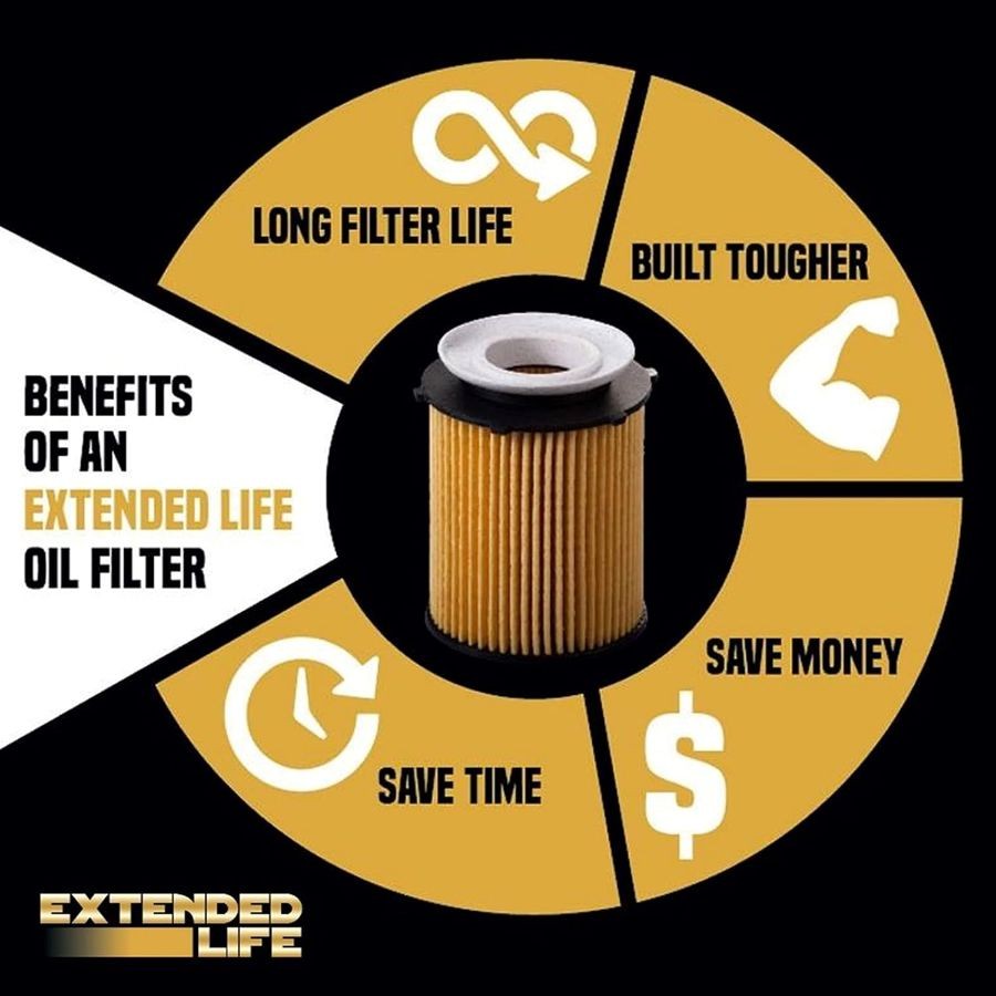Extended Life Oil Filter up to 10k Miles | Fits - Extended Oil Filter - 1 Pack